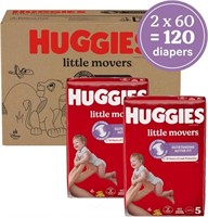 Huggies Little Movers Baby Diapers, Size 5, 120ct