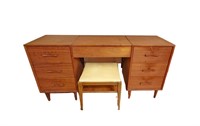 Foster McDavid Mid-Century Vanity Desk with Stool