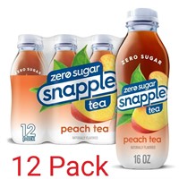 12 Pack Snapple Zero Sugar Peach Tea 16 oz