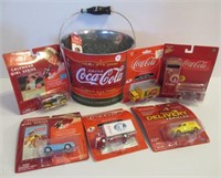 Tin Coca Cola Pail with MatchBox cars in original