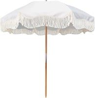 AMMSUN Beach Umbrella with Fringe - Upgraded Versi