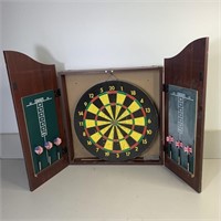 Dart Board Cabinet with Darts