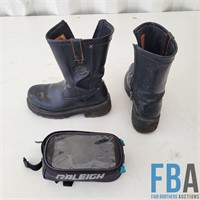 Harley Davidson Steel Toe Boots and Bicycle Case