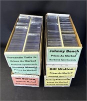 Large group of empty card sleeves
