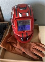 Chicago electric welding helmet, and gloves