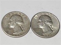 1939 Washington Quarters Silver Coins