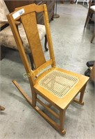 MAPLE BACK ROCKER W/ RATTAN SEAT