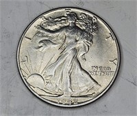 1942 AU Grade Walking liberty Half Dollar