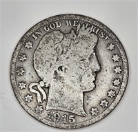 1915 s Barber Half Dollar
