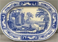 Antique Staffordshire Blue Transfer Platter