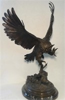 BRONZE "OWL" BY JULES MOIGNIEZ SGND IN CASTING