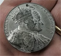 1902 Edward VII coronation medal coin - white