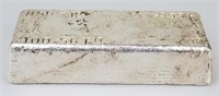 100 oz. Fine Silver Bar.