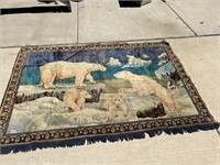 POLAR BEAR VINTAGE WALL HANGER TAPESTRY