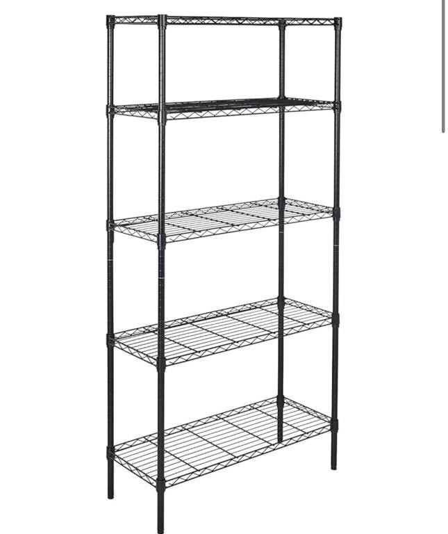 Amazon Basics 5-Shelf Adjustable, Heavy Duty W