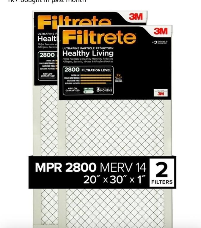 Filtrete 20x30x1 Air Filter, MPR 2800, MERV 14,