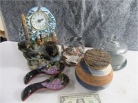 (5) Nice asst Home Decor MoneyJar~Clock~Cheese