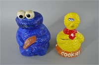 2pc Vtg Sesame Street Cookie Jars-Licensed