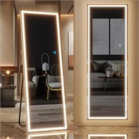 LVSOMT Full Length Tall Floor Mirror with LED Ligh