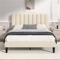 VECELO Full Size Upholstered Bed Frame with Adjust