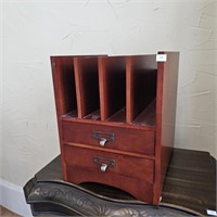 Nice Vintage Style Wood Desk-Top Organizer