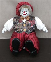 15" Clown Doll - Porcelain Head, Hands &