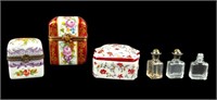 Lot Of 3 Limoges Perfume / Trinket Boxes