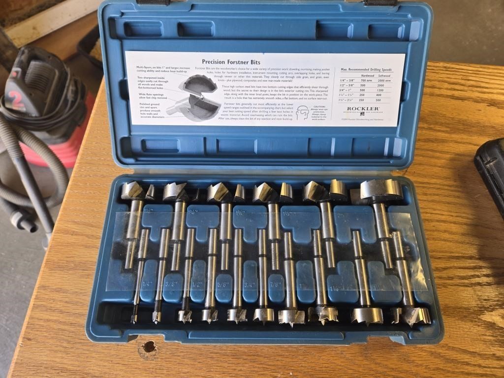 ROCKLER Forstner bits 16pc set 1/4 to 2 1/8"