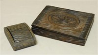 Carved Wooden Trinket and Cigarette Boxes.