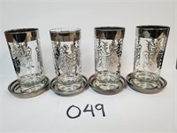 4 Kimiko Drinking Glasses with Coasters