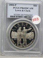 2004-P Lewis & Clark Silver $1 PCGS Graded