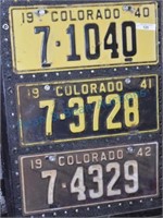 1940-1942 Co. license plates