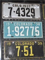 1937-1939 Co. license plates