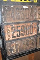 1916, 1917,1918 Co. license plates