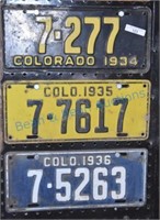 1934-1936 Co. license plates