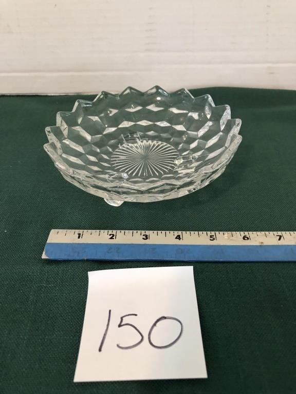 3 legged dish, American Fostoria?