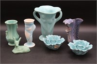 7 Brush McCoy, Ballet Slipper Art Pottery Vases++