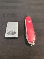 Swiss Army Knife And Lighter