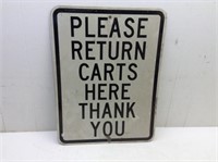 Aluminum Return Carts Here One Sided Sign