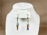 Enamel Koi Fish Hook Earrings