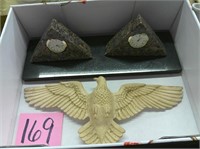 Onyx Pyramid Clocks / Eagle Wall Décor Lot