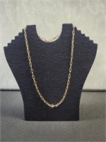 Wt 27g - 27" 18K bronze paperclip necklace