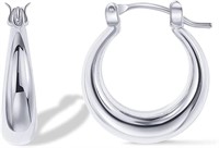 Elegant 25mm Chunky Hoops Earrings