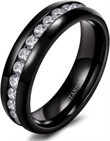 Elegant .60ct White Sapphire Black Ring