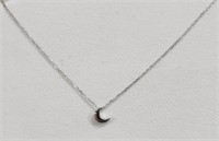 .925 silver dainty moon necklace 16" chain