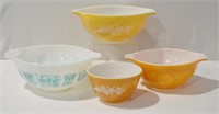 4 pcs Vintage Pyrex Oven To Table Mixing Bowls