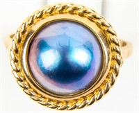 Jewelry 10kt Yellow Gold Pearl Cocktail Ring
