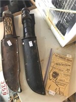 2 Bowie Knives - 1 With Damage And Indiana Farm
