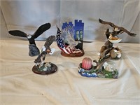 5 American Bald Eagle Sculptures