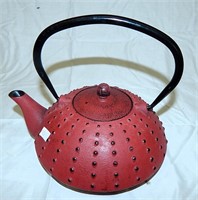 Japanese Red Cast Iron Teapot Tetsubin